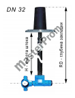 Комплект для врезки в трубопровод с переходом на DN32, высота штока 2000-2500мм